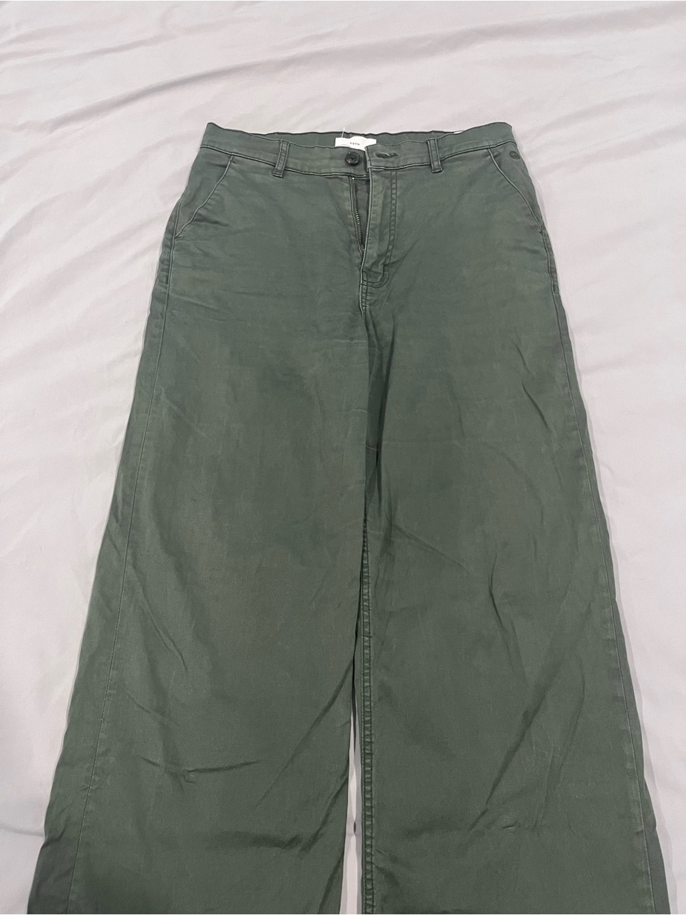 Wide Leg Pants in Olive Green